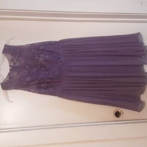 Azazie Lilac Chiffon 50s Style Mother of the Bride Dress Sz 14